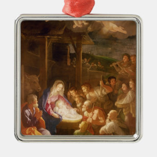 Nativityen på natten, 1640 julgransprydnad metall