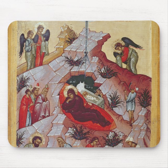 Nativityen, rysk symbol, 16th århundrade musmatta (Framsidan)