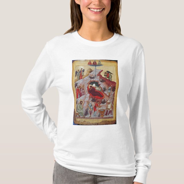 Nativityen, rysk symbol, 16th århundrade tee shirt (Framsida)