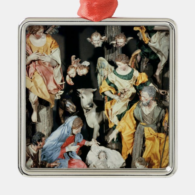 Nativityen som göras i Naples Julgransprydnad Metall (Framsidan)