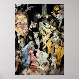 Nativityen som göras i Naples Poster
