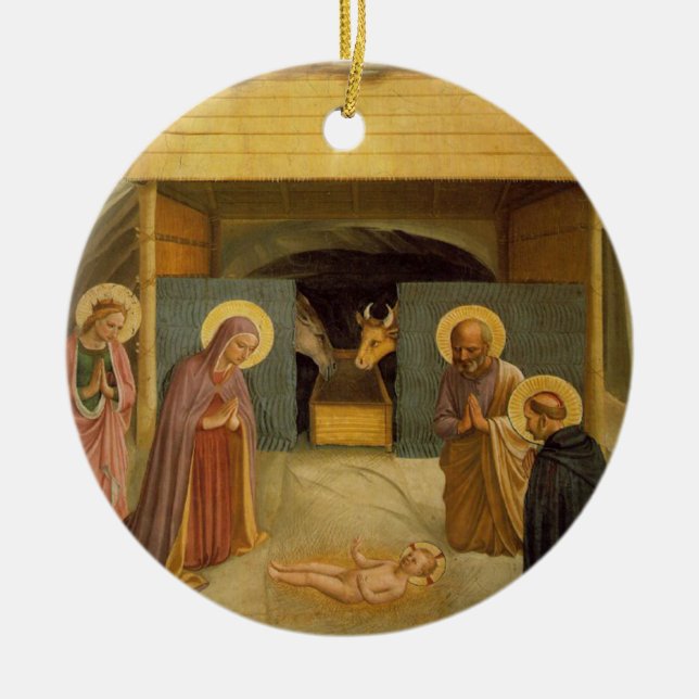 Nativityen vid religiösakonst för Fra Angelico Julgransprydnad Keramik (Framsidan)