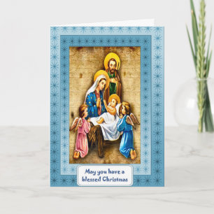 Nativityheligafamilj Helgkort