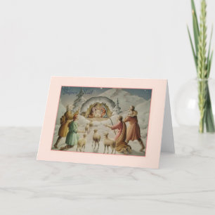 NativityJoyeux Noël för vintage fransk julkort Helgkort