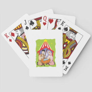 Nativityjulfödelse av det Jesus Kristusomslag Spel Kort