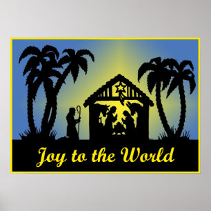 NativitySilhouetteglädje till världen Poster