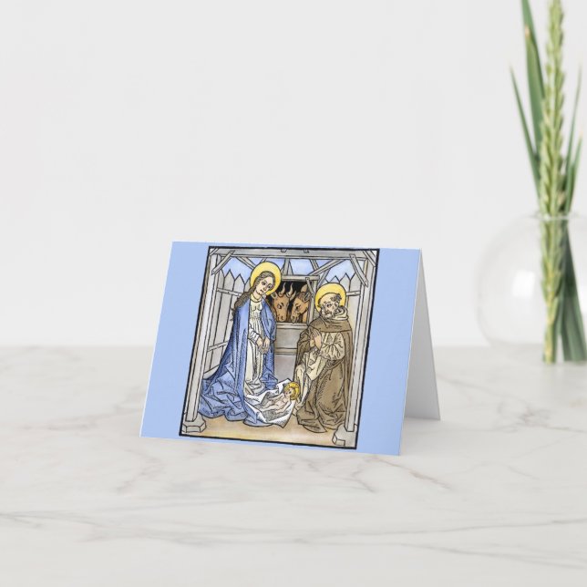 NATIVITYTRÄSNITTJULKORT HELGKORT (Framsida)