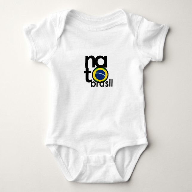 Nato Brasil (BORN Brasilien) Baby White One Biet Tee Shirt (Framsida)