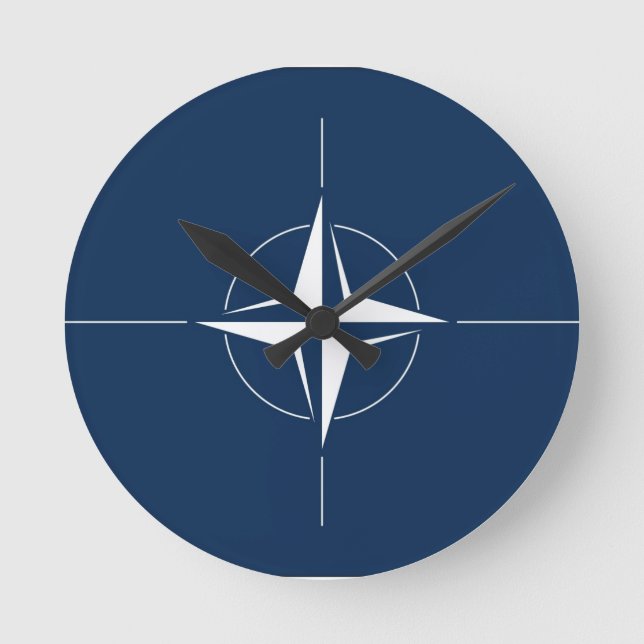 NATO-flagg Rund Klocka (Framsida)