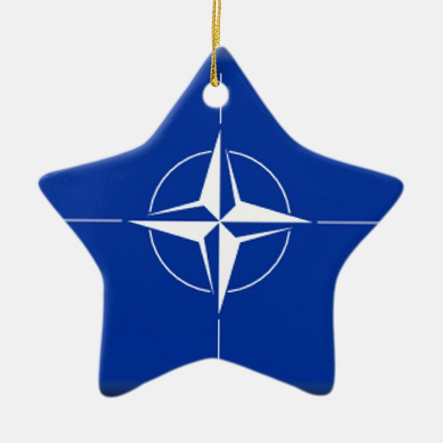 Nato-flagga Julgransprydnad Keramik (Framsidan)