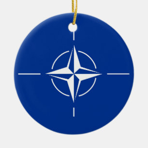 Nato flagga Nordatlantiska fördragsorganisationen Julgransprydnad Keramik