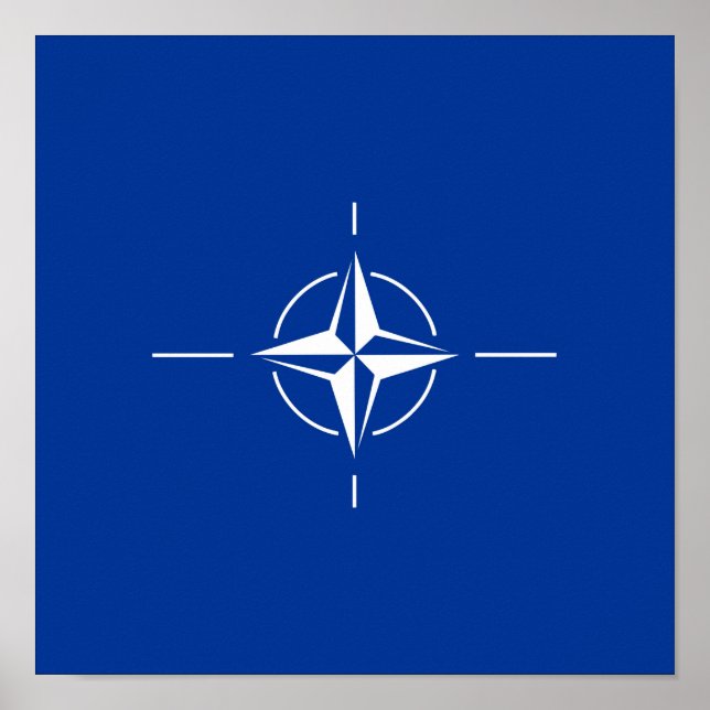 Nato flagga Nordatlantiska fördragsorganisationen  Poster (Framsidan)