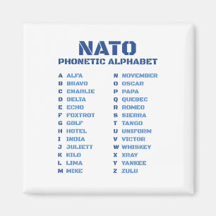 NATO fonetisk alfabet ICAO Magnet