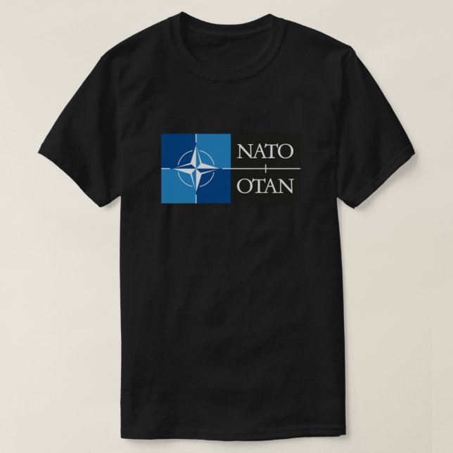 Nato. Logotyp av Nordatlantiska fördragsorganisati T Shirt (Design framsida)