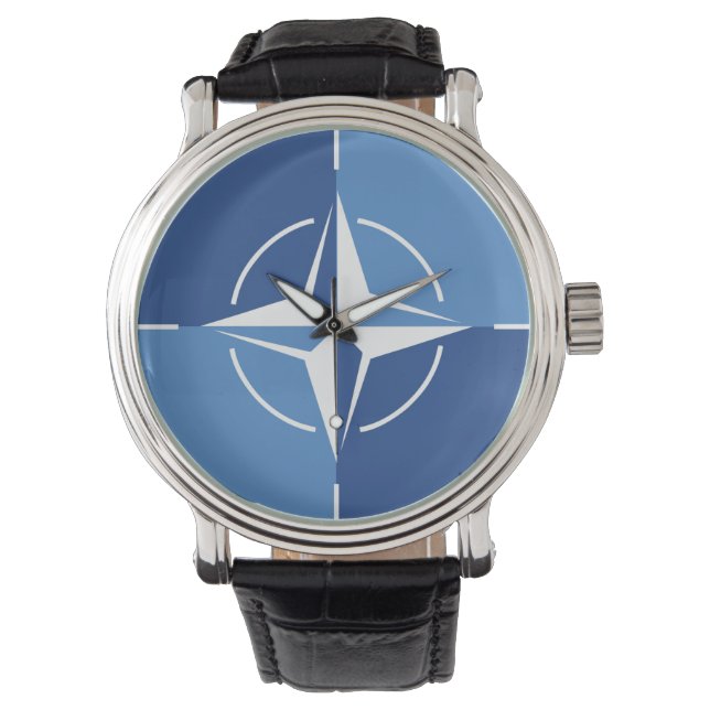 Nato ONAT flagga symbol Nordatlantiska fördragsorg Armbandsur (Framsida)