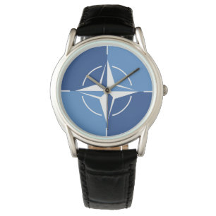 Nato ONAT flagga symbol Nordatlantiska fördragsorg Armbandsur