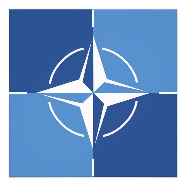 Nato ONAT flagga symbol Nordatlantiska fördragsorg Fototryck (Framsidan)
