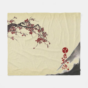 Natori-ryu körsbärsröd blommar & berg fleecefilt