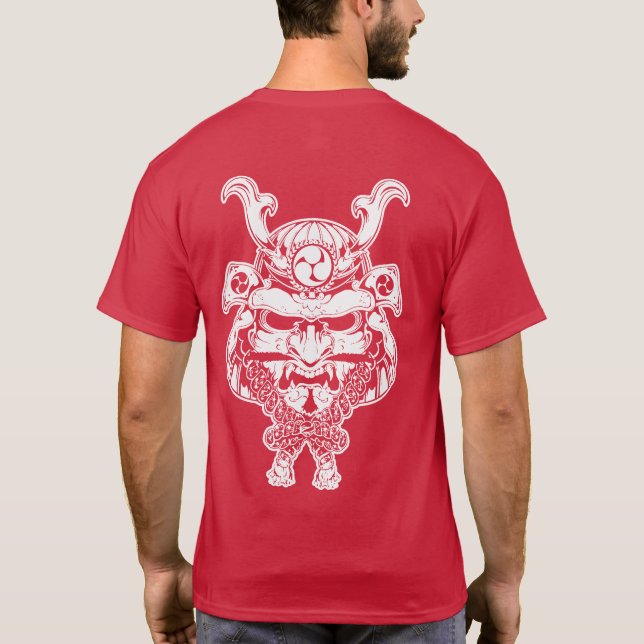 Natori-ryu vit Kabuto & Menpo T Shirt (Baksida)