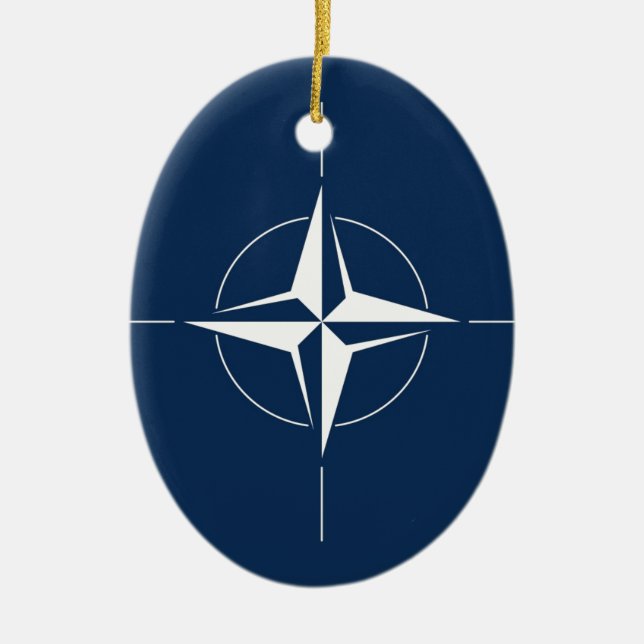 Natos Flagga Julgransprydnad Keramik (Framsidan)