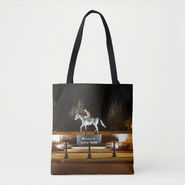 Natrive Dancer Horse Statue Saratoga Tote Bag Tygkasse (Framsida)