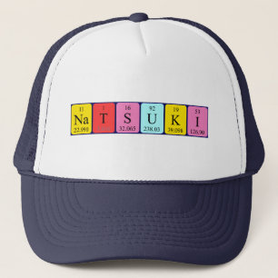 Natsuki periodisk bord namn hat truckerkeps