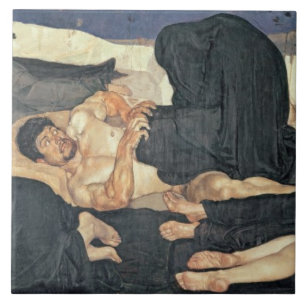 Natt 1890 (olja på kanfas) kakelplatta