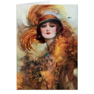 Nätt 20-tal för kvinnaklaffmode hälsningskort