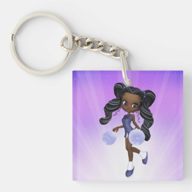 Nätt afrikansk amerikanhejaklacksledare Keychain (Framsidan)