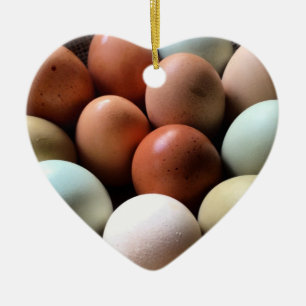Nätt ägg från feg lantgård julgransprydnad keramik