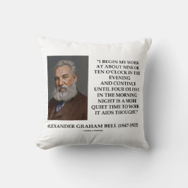 Natt är en tystare tid att arbeta Graham Bell Qte Kudde