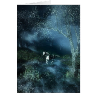 Natt av vithästen hälsningskort