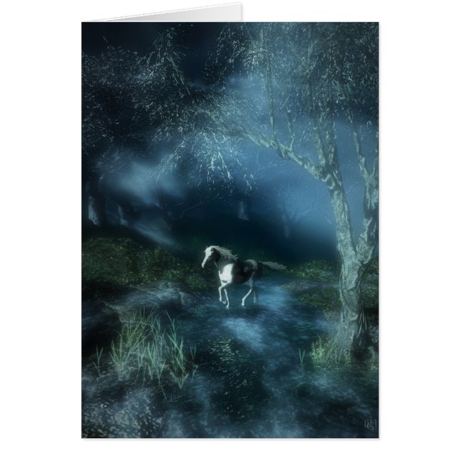 Natt av vithästen hälsningskort (Framsidan)