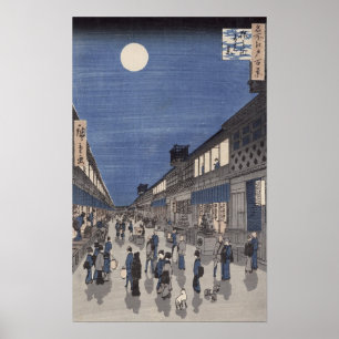 Natt beskådar av den Saruwaka gatan Poster