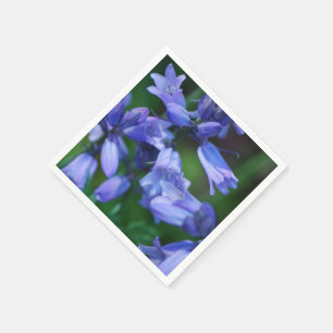 Nätt blått sätta en klocka på blommor pappersservett