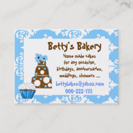 Nätt blått, vit och brun visitkort