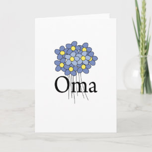 Nätt blåttblommaOma T-tröja Kort