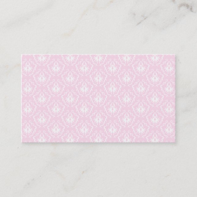 Nätt blek - rosa damastast mönster med white. visitkort (Framsida)
