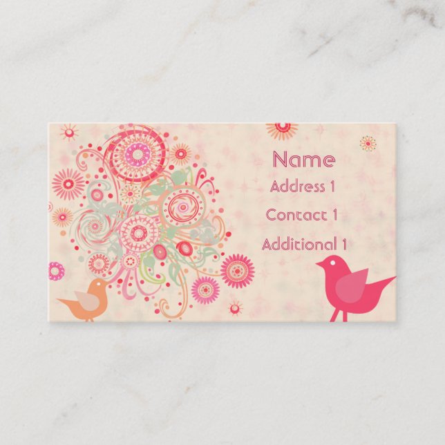 Nätt blom- affär visitkort (Framsida)