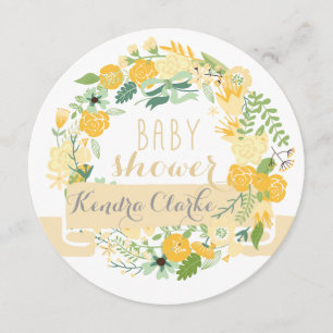 NÄTT BLOM- BABY SHOWERINBJUDAN FÖR KRAN %PIPE% INBJUDNINGAR