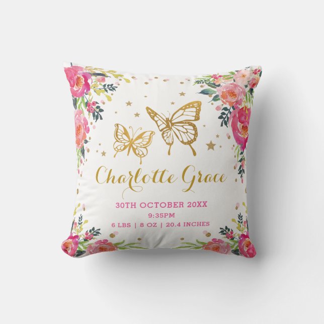 Nätt blom- barnkammare för flicka för kudde (Framsida)