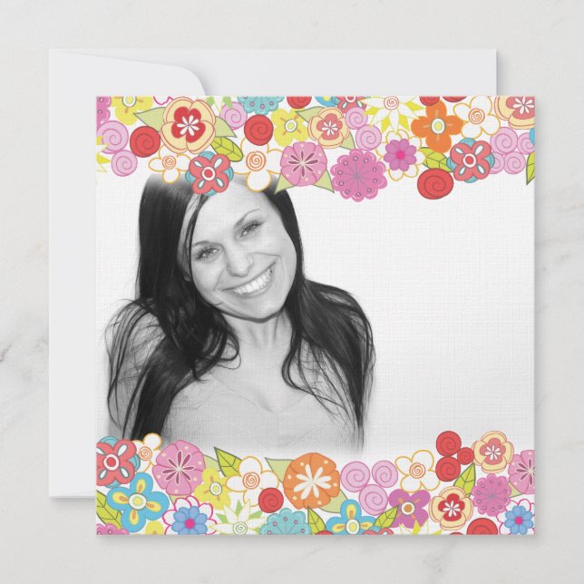 Nätt blom- beställnings- inbjudningskort för (Framsida)