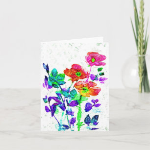 Nätt blom- konst Notecards eller hälsningkort Kort