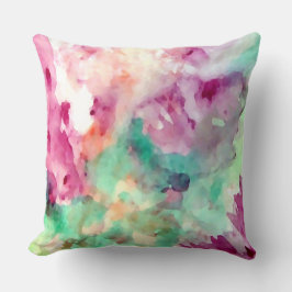 Nätt blom- mjuk vattenfärgabstrakt kudder kudde