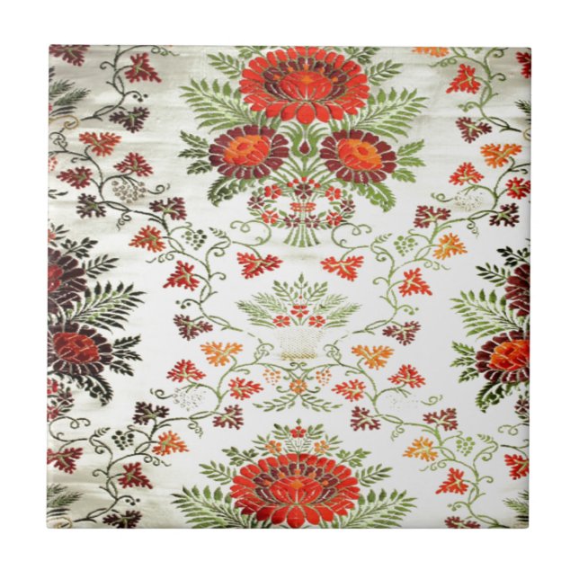 Nätt blom- tryck kakelplatta (Framsidan)