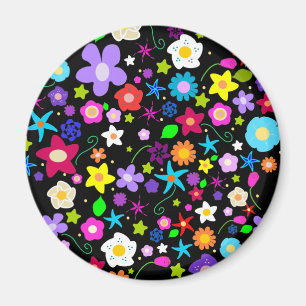 Nätt blommamönster magnet