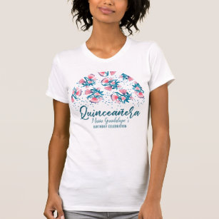 Nätt blommigt Quinceañera för T Shirt