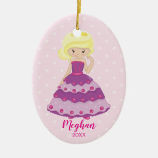 Nätt blond Princess Jul Smycka Julgransprydnad Keramik