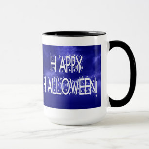 Natt Blue Happy halloween Text Mugg