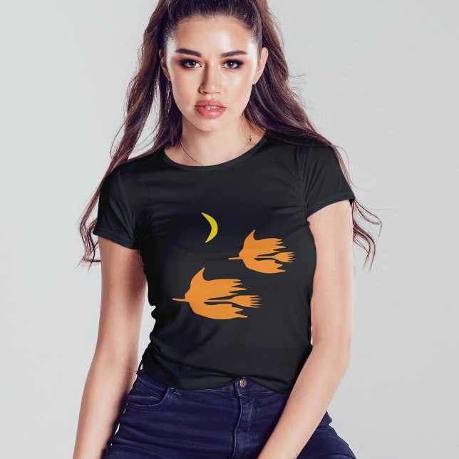 Natt Broom Ride - Halloween Witch Image. T Shirt (Skapare uppladdad)